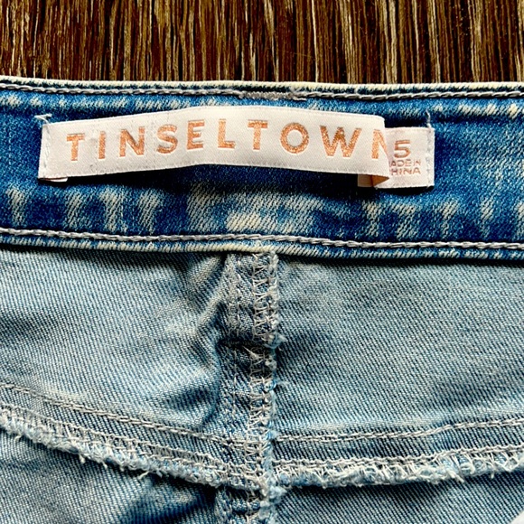 Tinseltown - Distressed Pearl Detailed Denim Jean Skirt - Picture 4 of 7